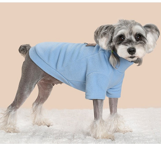 위드앤미 강아지옷 겨울 후리스 폴라티 애견옷 중형견 보온 데일리, 1개, 스카이블루