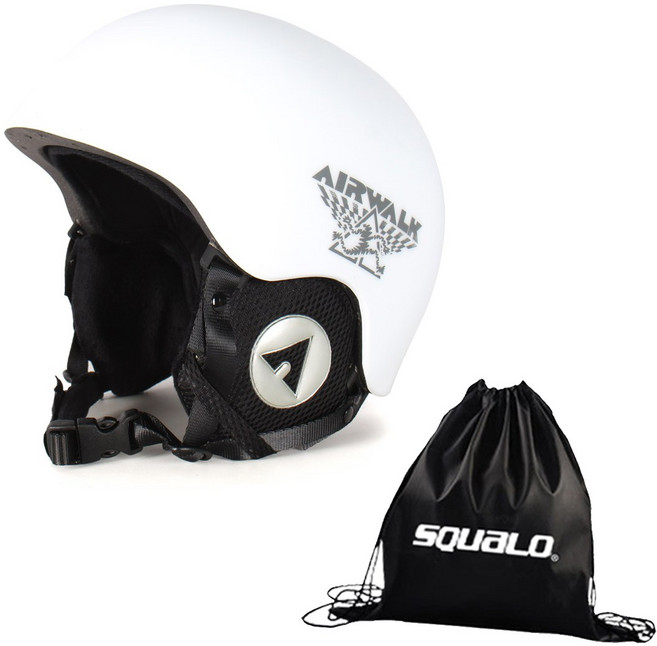 에어워크 스노우보드 헬멧 MTV18, White + SQ 가방, 1개