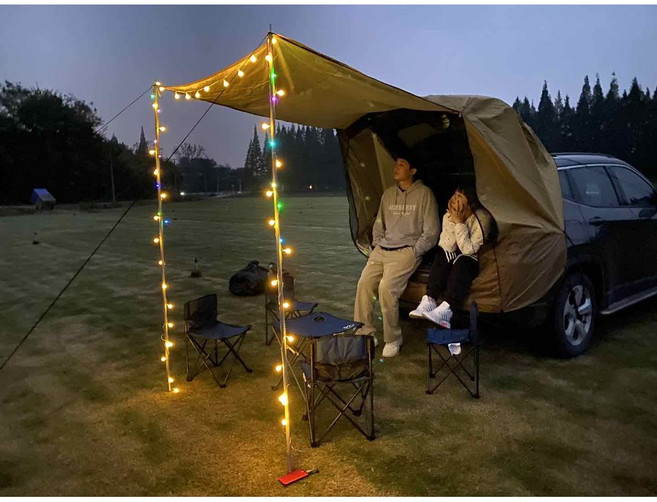 休旅車尾帳篷 車宿車泊 蚊帳遮陽防雨 適用CRV RAV4 X-Trail Tucson, 車尾帳,黑色