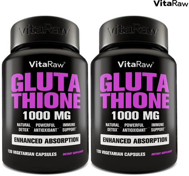 비타로우 글루타치온 1000mg 120 베지캡슐 2개 VitaRaw 글루타티온, 120정