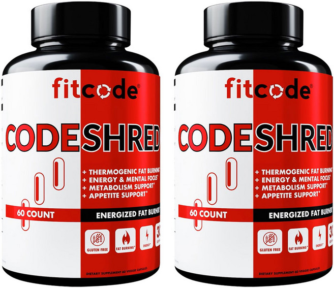 Codeshred 能量脂肪燃燒素食膠囊, 2個, 60顆