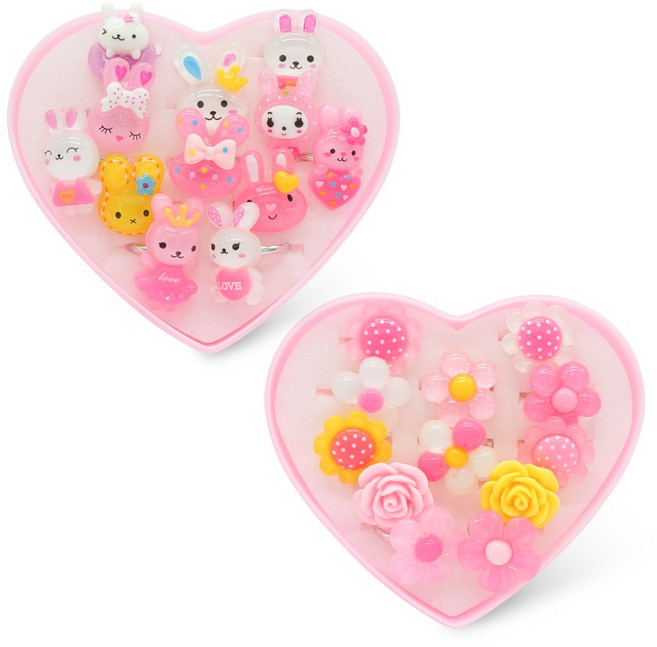 나담나담 니켈프리 토끼반지12개입+꽃반지12개입