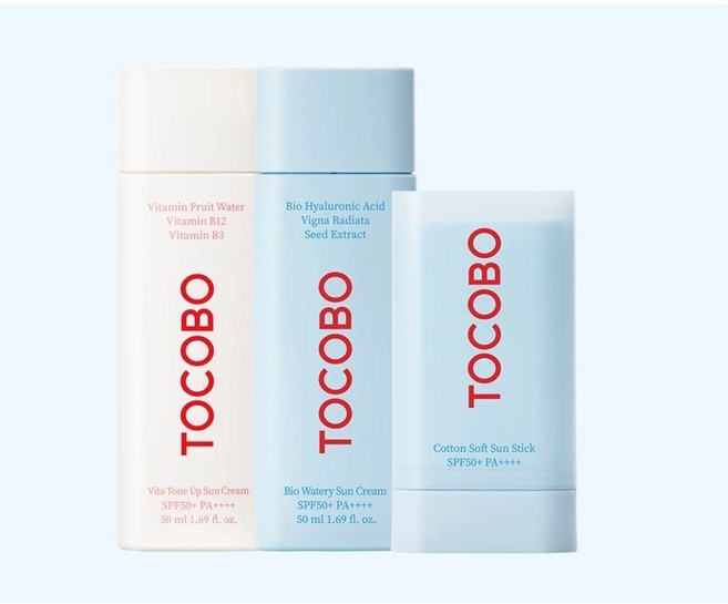 TOCOBO 清爽水感精華防曬霜 戶外控油不油膩, 1個, 50ml綠色積雪草鎮靜舒緩防曬霜