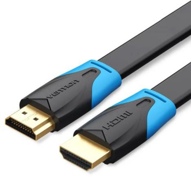Vention HDMI-HDMI 케이블 플랫 HDMI2.0 수-수 케이블 이더넷 3D 4K 비디오 지원 HDTV 4 1m2m3m10m, 6) Black flat - 10m, 1개