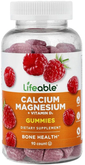 라이프어블 칼슘 마그네슘 비타민D3 라즈베리맛 90구미, 90정, 1개 - 쿠팡