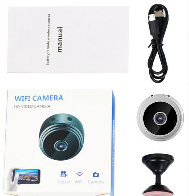 A9高畫質戶外運動DV相機 WiFi無線安防監控, 1套, 磁吸A9白