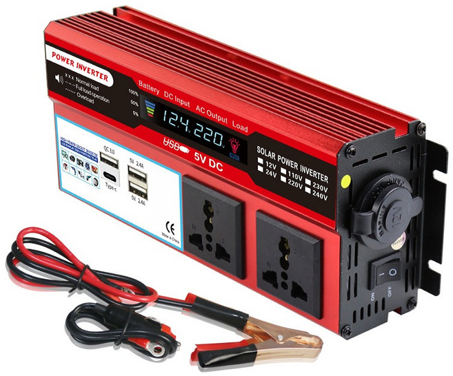 多功能智能1500W車載逆變器 帶Type-C QC3.0快速充電, 24V to 110V