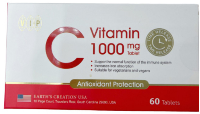 VIP緩釋型維生素C 1000mg 60錠 全素, 1個