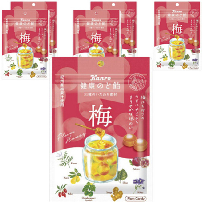 칸로 건강 목캔디 매실, 6개, 110g