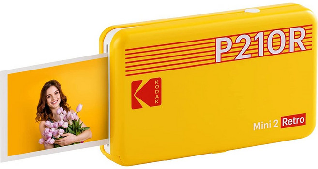 【竭力萊姆】2025新款 柯達 KODAK Mini 2 Retro P210R C210R 相印機 照片列印 拍立得 一年保, 1個, P210R+8張底片 黃色, 小
