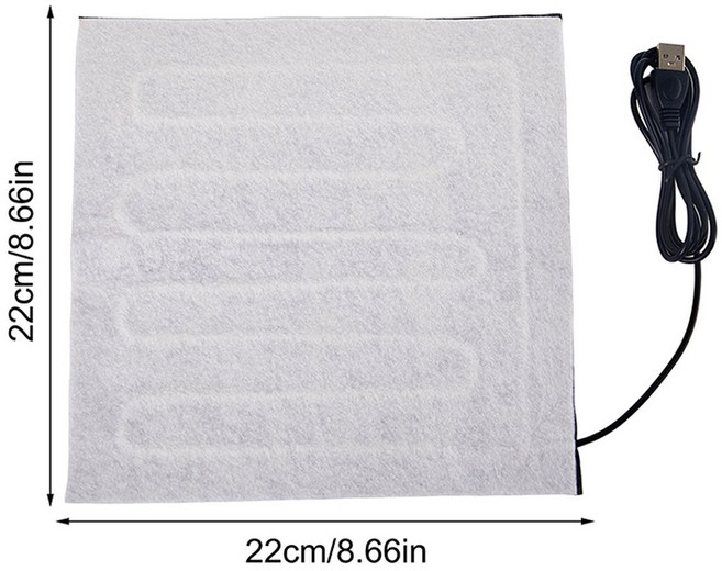 멀티 사이즈 USB 1PC 조끼 매트 페이스트 따뜻한 재킷 빠른 패드 탄소 가열 워머 신발용 천 섬유 히트, [13] 22x22cm A13, 12 22x22cm A13