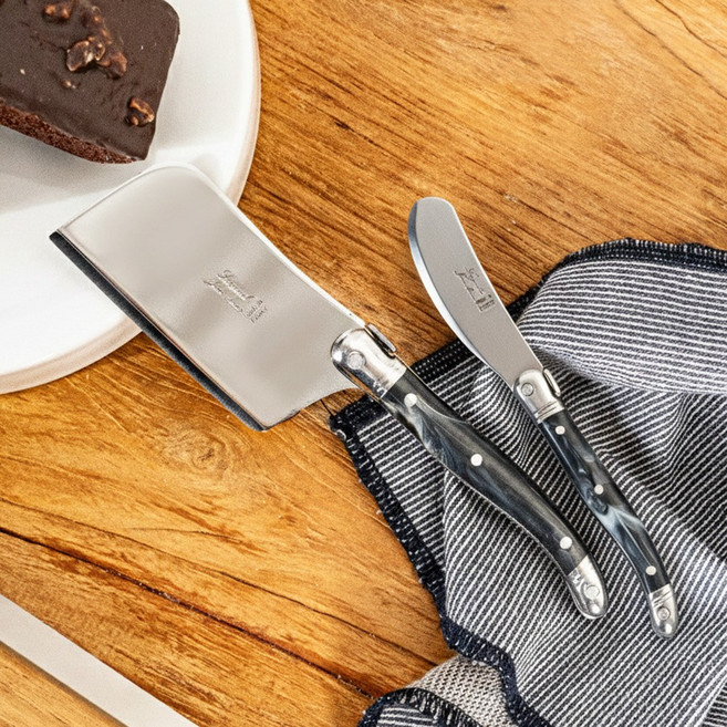 장네론 라귀올 버터나이프 + 치즈커터 세트, 1개, 마블블랙