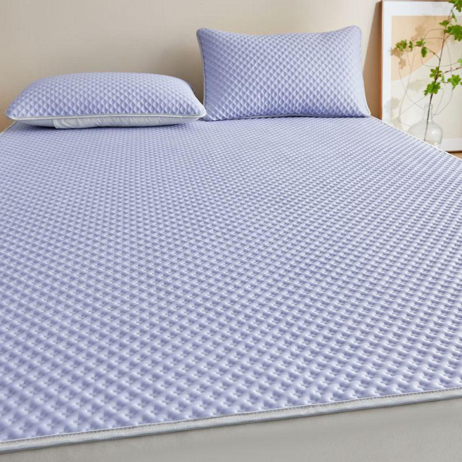 涼感保潔墊 涼感睡墊, 香芋紫,5尺一般雙人150x200單保潔墊