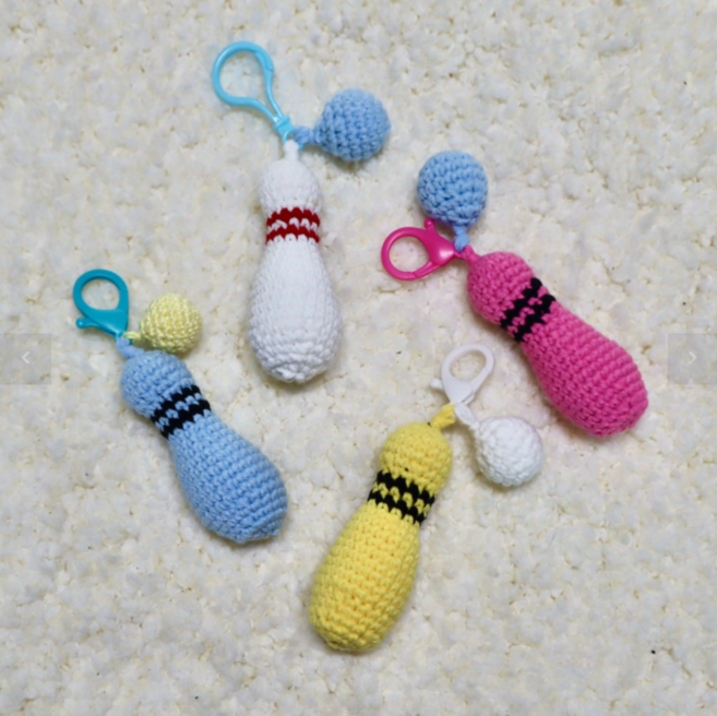 볼링핀 키링, 1개, 블루