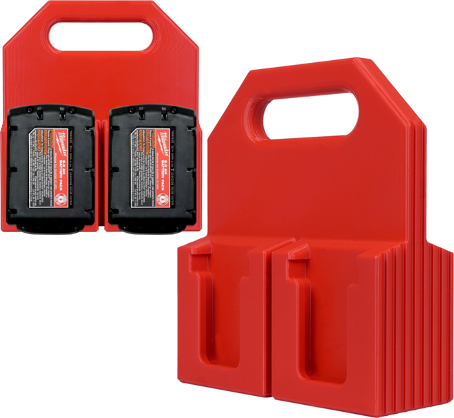 밀워키 M18 48-11-1828 48-11-1850 48-11-1865 배터리 캐리어 이동식 보관함 4구, 1개, Red