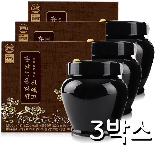 프리미엄 홍삼녹용침향진액고 [대용량] 1kg (고급쇼핑백+전용스푼+고급케이스) premium gift, 3개