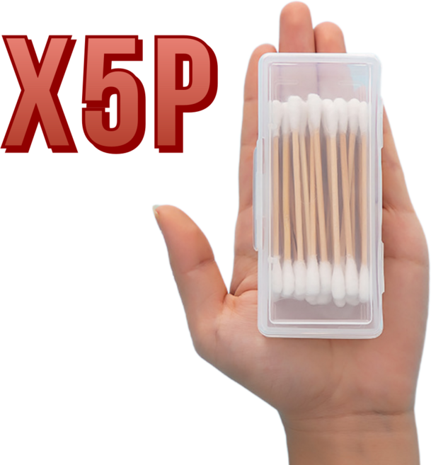 업마크 휴대용 면봉 케이스, 5개, 투명
