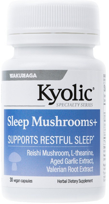 Wakuaga 睡眠蘑菇+純素膠囊, 1個, 30錠