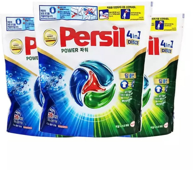 퍼실 캡슐형 세탁세제 디스크 파워 26개입 x 3개, 3박스