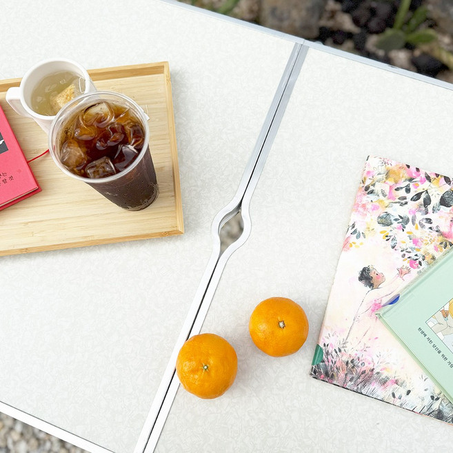 쿠웅샵 캠핑테이블(대) 120x60x55 62 70cm 3단폴딩 - 가운데 파라솔 폴대 구멍 있음 (0) 파라솔장착가능