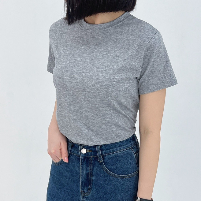 국산 여성 반팔티 이너 티셔츠 모달 여성 반팔 티셔츠 여자 반팔티