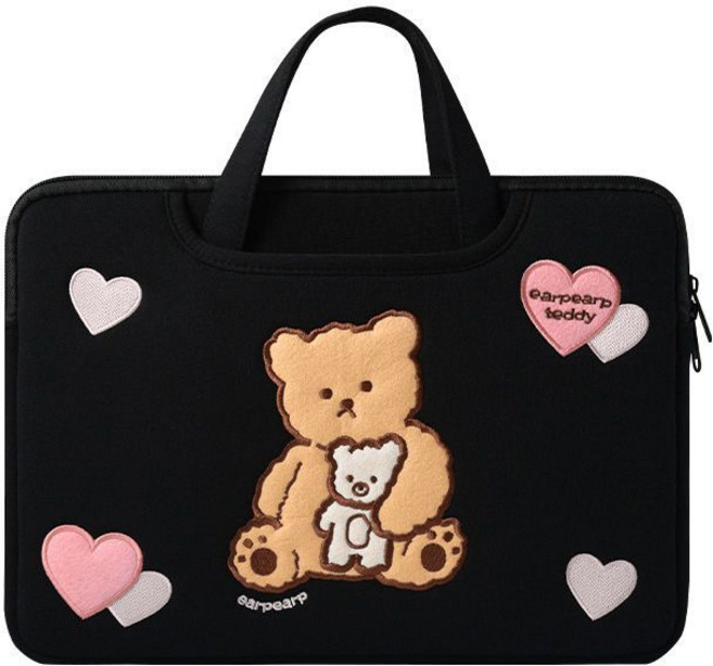 노트북가방 아이패드 태블릿 파우치 컴퓨터 손잡이형, 5. 물방울곰 핸드백, 물방울곰 핸드백, 1개