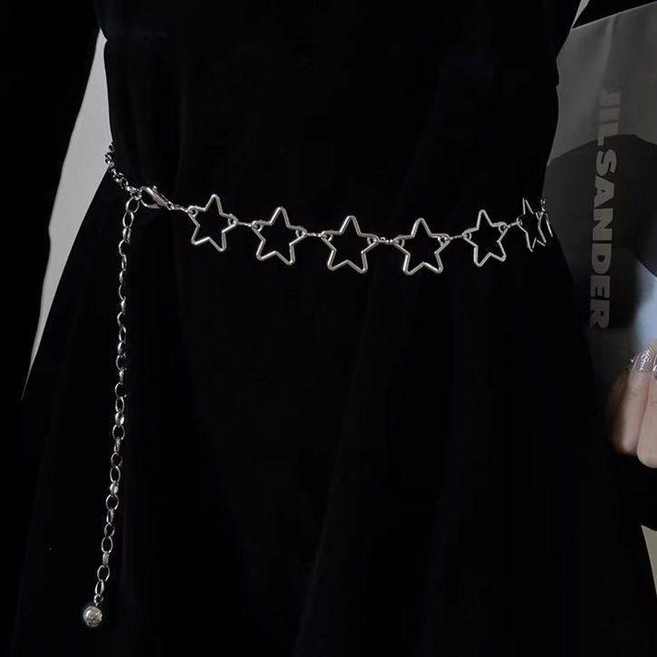 星星金屬腰鏈 百搭時尚美式JK制服腰帶褲鏈