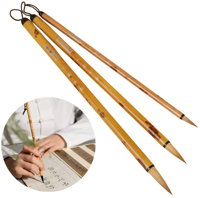 한풍서예 천연 늑대털 서예붓 세트 캘리그라피 붓글씨용 3종세트, 1세트, 소+중+대