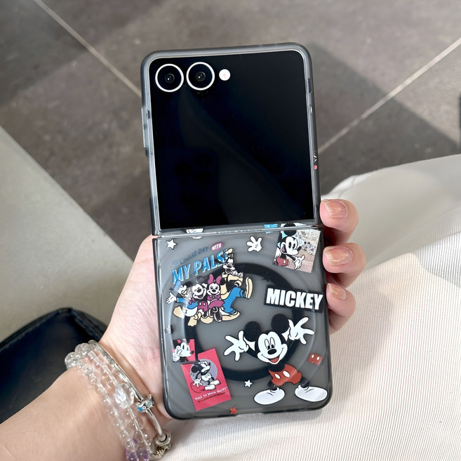 갤럭시 제트플립7 케이스 맥세이프 힌지보호 해피 미키 핸드폰케이스