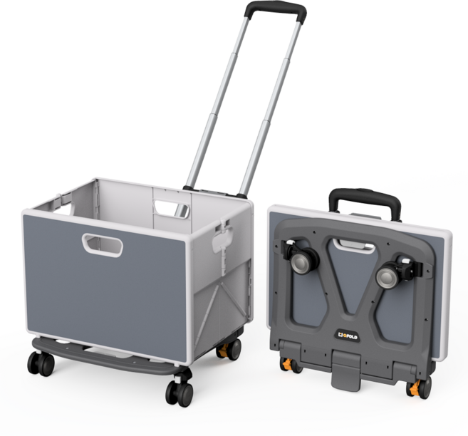 큐폴드 접이식카트 폴딩박스 세트 Pro 마트 시장바구니 가정용 구르마, 다크그레이 박스 + Pro 카트, 1세트