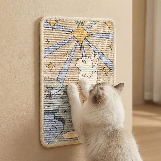 마술사 부착형 사이잘삼 고양이 스크래쳐 가구 벽지 보호, 1개, 스타일A