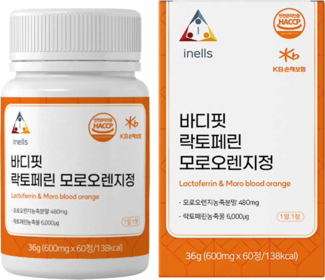 가벼운 관리 바디핏락토페린모로오렌지 600mgx60정, 60회분, 1개