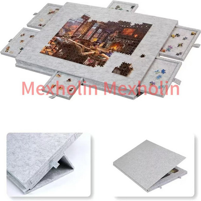 Mexholin[퍼즐테이블] 1000피스 퍼즐 정리 보드 + 6서랍 & 커버세트 퍼즐 고수의 선택! 인체공학 퍼즐매트 서랍형 퍼즐판 각도조절 퍼즐 정리매트Mexholin, 그레이, 1개, 그레이