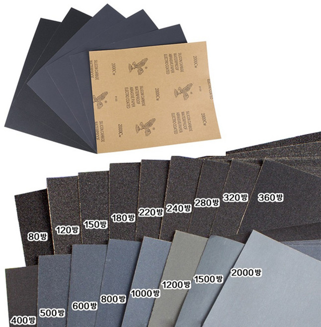 종이 사포 60방-2000방 280X230mm 페이퍼 사포 페퍼 샌드 샌딩 페파 빼빠, IW305.선택 1 - 종이사포 60방, 1개