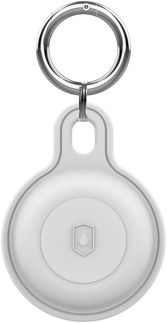 AirTag 保護套，附鑰匙圈，防潑水防刮防摔, 白色, 1個