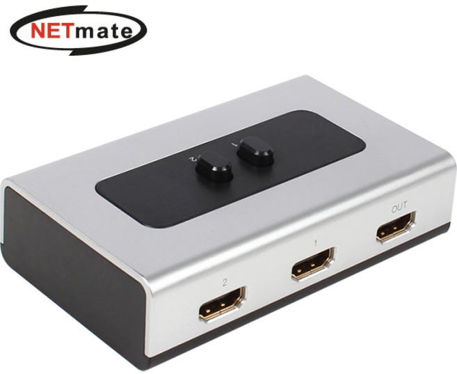 강원전자 넷메이트 NM-HS21 HDMI 2:1 수동선택기(벽걸이형/가이드 포함), 1개, 본상품선택