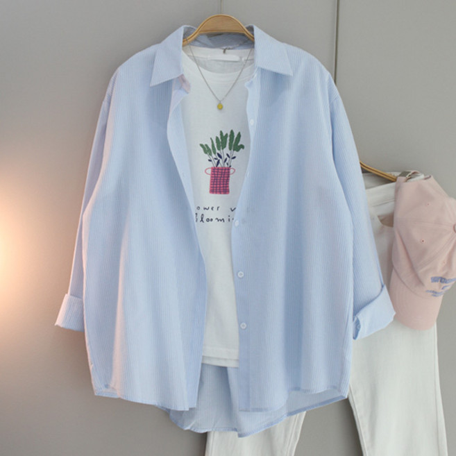 달콩 여성 리피스트라이프오버핏카라셔츠 빅사이즈