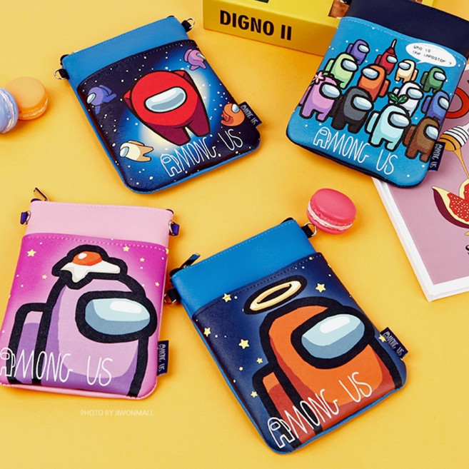 4종 1개 KC 어몽어스 포켓 크로스백 미니가방 학생 키즈 핸드폰 손가방 보조가방