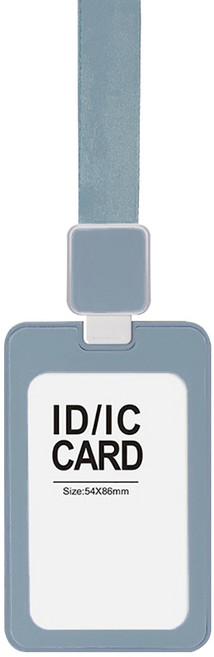 ID/IC 證件套 掛繩 適用於 54X86mm, 莫蘭迪藍色, 1個