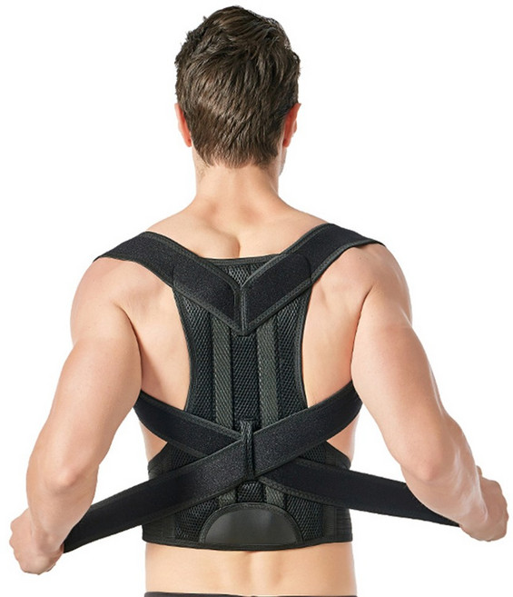 그레나 거묵복 굽은등 라운드숄더 어깨 자세 교정 밴드 남녀공용, 블랙, 1개