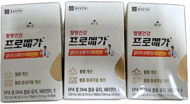 건강 증진 오메가3 비타민D 포함 종합 건강 보조식품 60정 3개 - 쿠팡