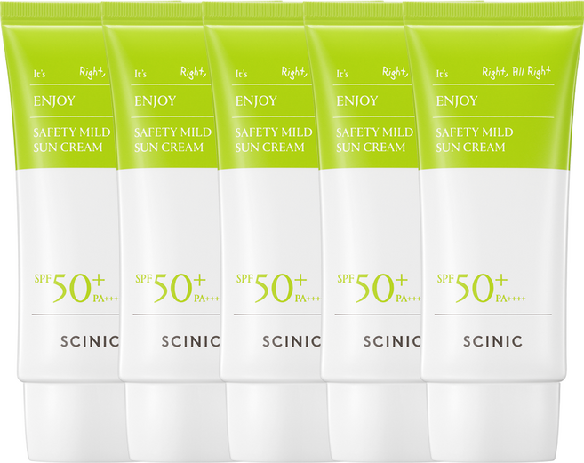 싸이닉 엔조이 세이프티 마일드 비건 선크림 무기자차 SPF50+ PA++++ 50g 5개