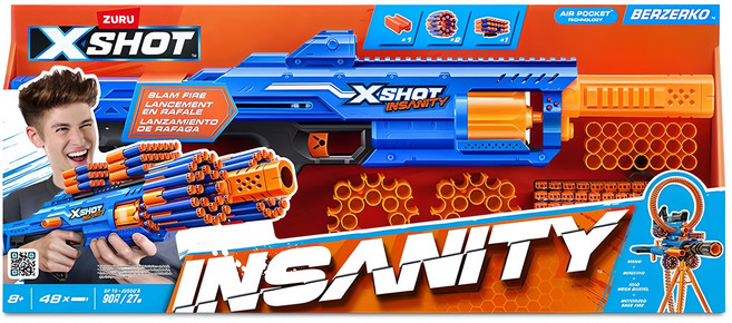 엑스샷 인새니티 베르제르코 유아동장난감총, 혼합색상, 1개