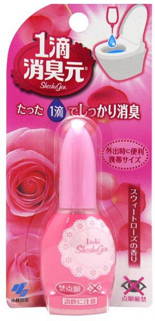 당일배송!!! (로즈향) 일본 고바야시쇼슈겐 한방울 탈취제 에티켓 화장실 방향제 학교에서 남친집에서 외출시에도 화장실 냄세 불안해소템!!!!, 1개, 20ml