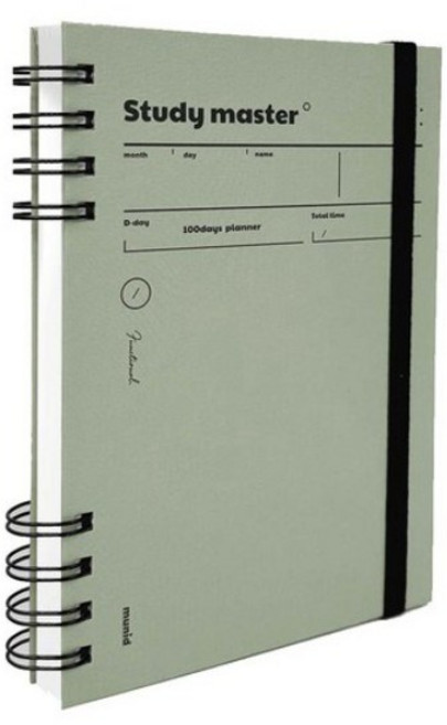 뮤니드 좌철 100일 스터디 플래너 밴드형, 올리브색, 3개