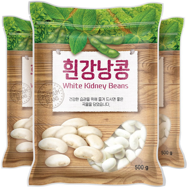 현대농산 수입 흰강낭콩 500g, 3개