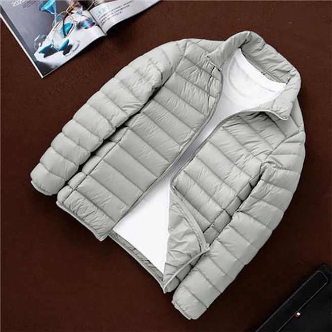 남성 가을 겨울 숏트렌드 경량 패딩 얇은 패딩 화이트 다운 도톰한 점퍼