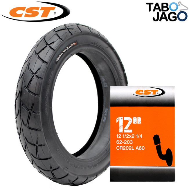 타보자고 12인치 타이어 튜브 세트 12-1/2x2-1/4 타이어 슈레더 밸브 튜브 유모차 미니벨로 전기자전거 전동킥보드 57-203, 1개