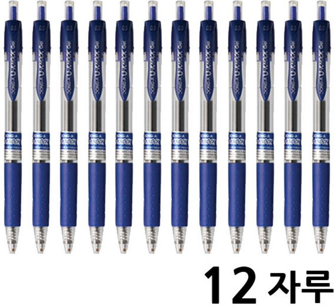 동아 유노크 볼펜 0.5 0.7mm U-KNOCK Gel ink 12자루, 12개, 0.7mm(블루)