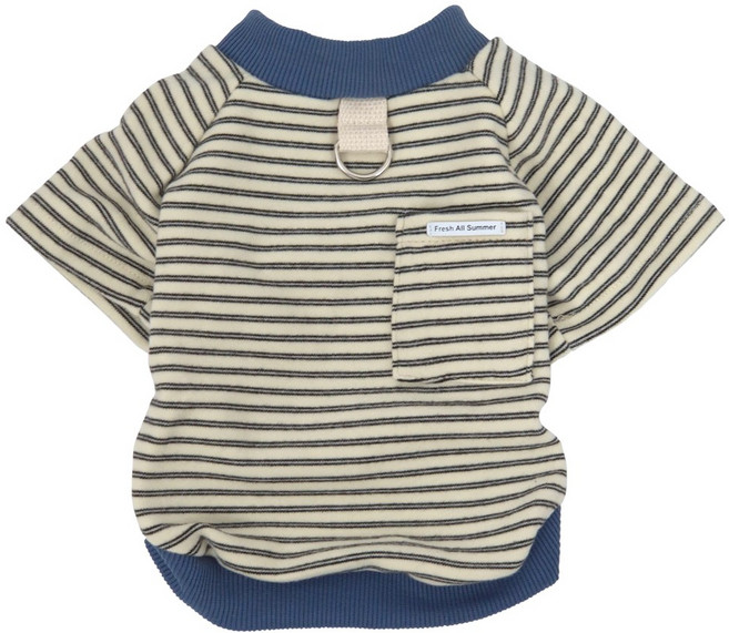 개인싸 강아지옷 오션 스트라이프 티셔츠, 1개